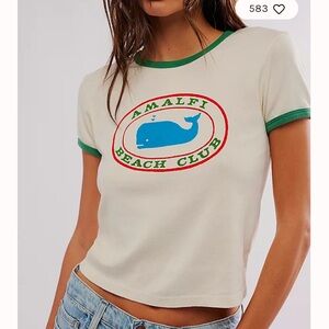 Mother Anthropologie itty bitty ringer tee XS *tiny tag removed